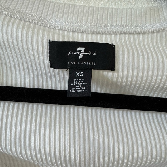 7 For All Mankind White Ribbed Top - Picture 2 of 4